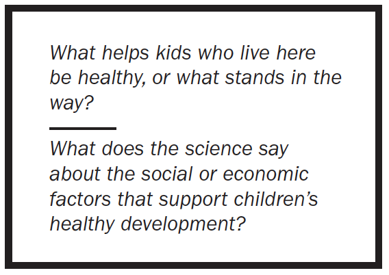 What helps kids who live here be healthy? 