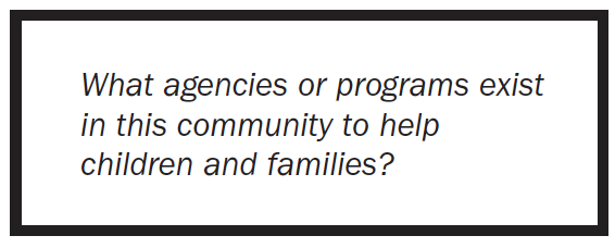What programs or agencies exist here to help kids and families? 